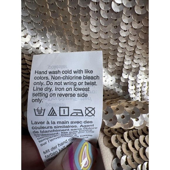 J. Crew Gold Sequin Blouse with Black Bow - Picture 8 of 12